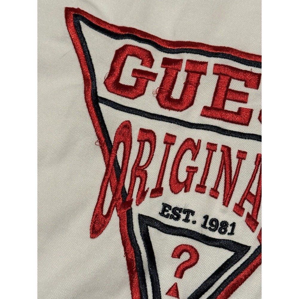 VINTAGE Y2K Guess Jeans Football Embroidered Mens Medium‎ Long Sleeve Tee Jersey - Picture 6 of 9